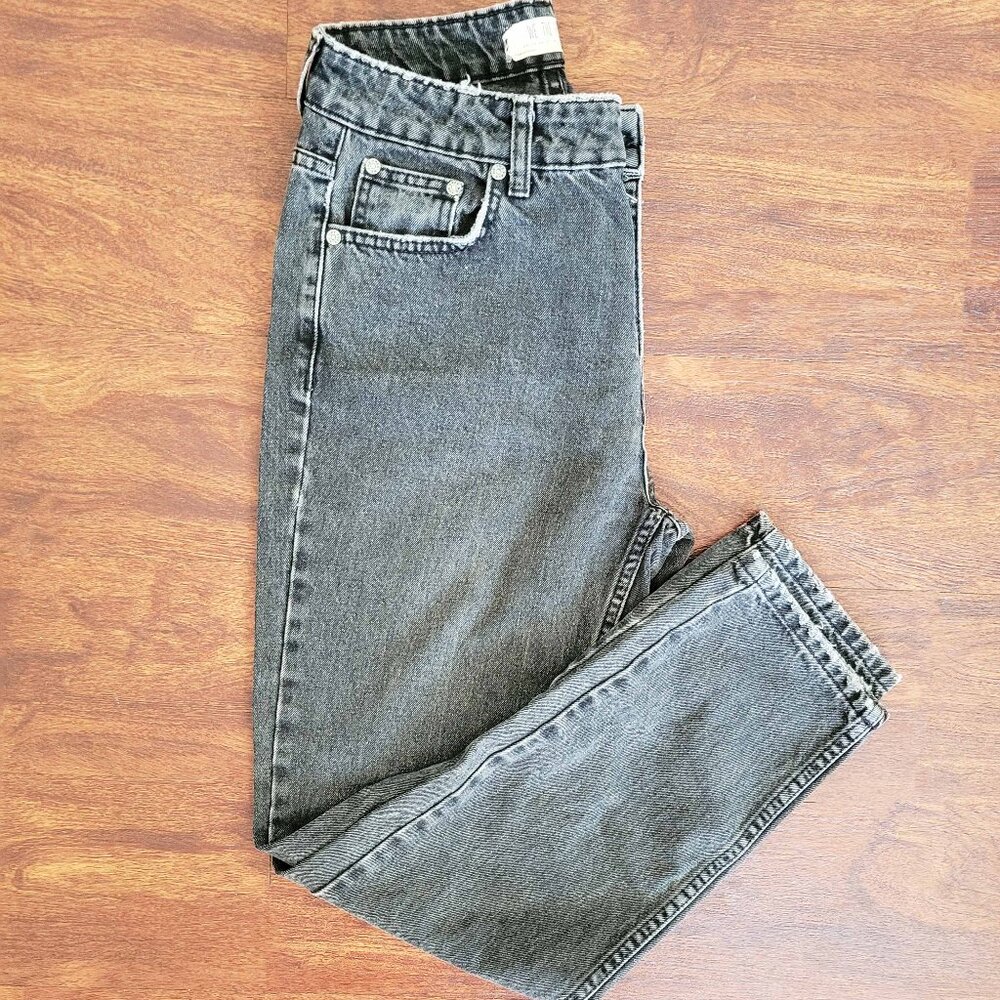 We The Free Washed  Black Boyfriend Jeans High Rise Grunge Indie Sleaze  27